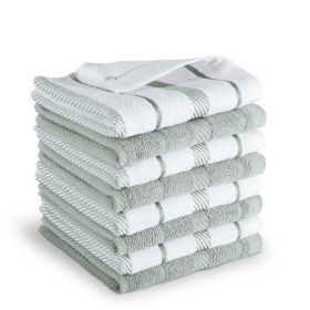 Albany Dishcloth 8 Pack Set, Matte Grey/White, 12"x12"