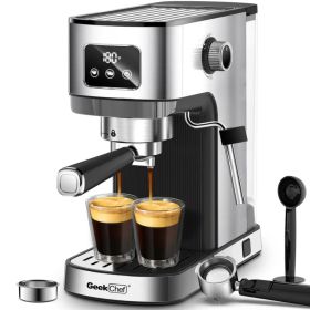 Geek Chef Espresso Machine, Cappuccino & Latte Machine With ESE POD Filter & Milk Frother Steam Wand, Accurate Temperature & Time Control, Compac (Option: default)